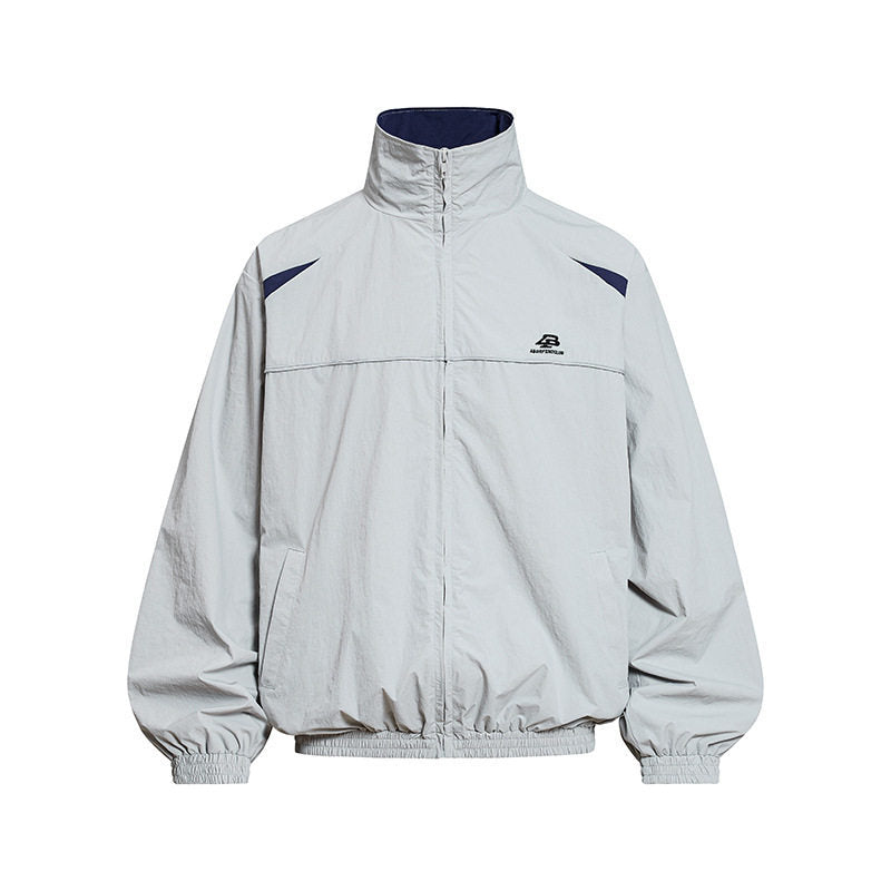 Herren Leichte Windbreakerjacke mit Stehkragen, elastischem Saum und Relaxed-Fit Nord Taschen