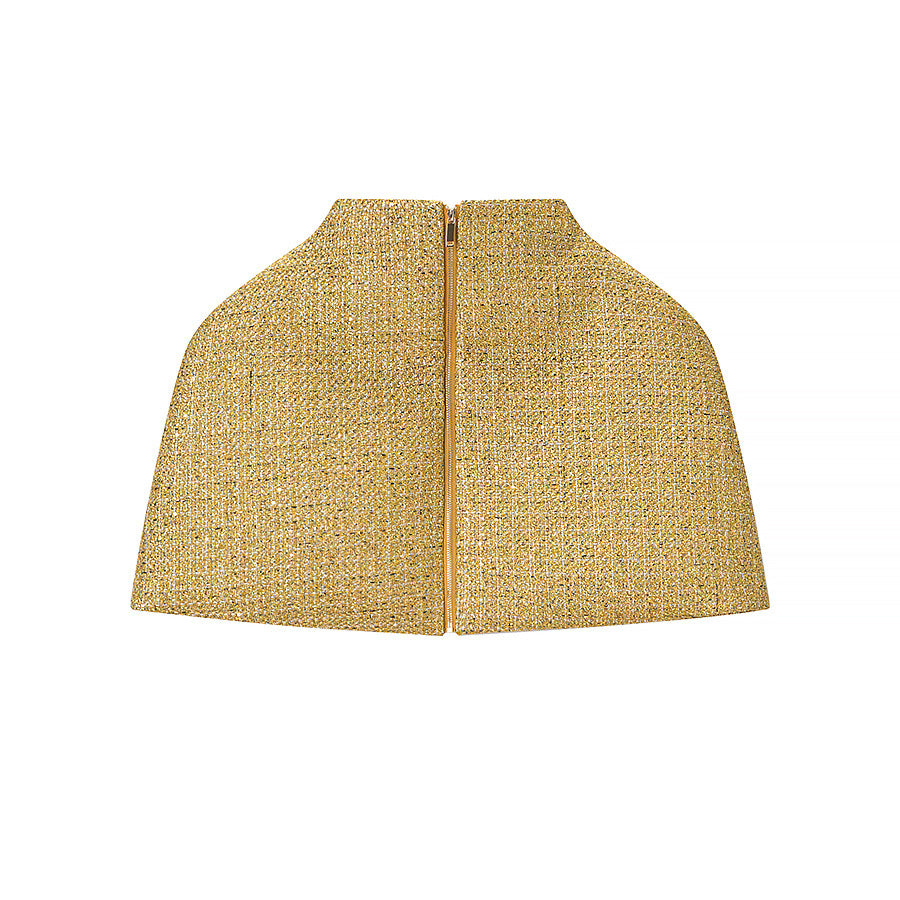 Damen Kurz-Capelet aus Bouclé-Tweed mit Stehkragen Nord Taschen