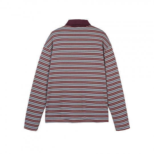 Herren Langarm-Poloshirt mit feinem Streifenmuster und Rippenkragen Nord Taschen