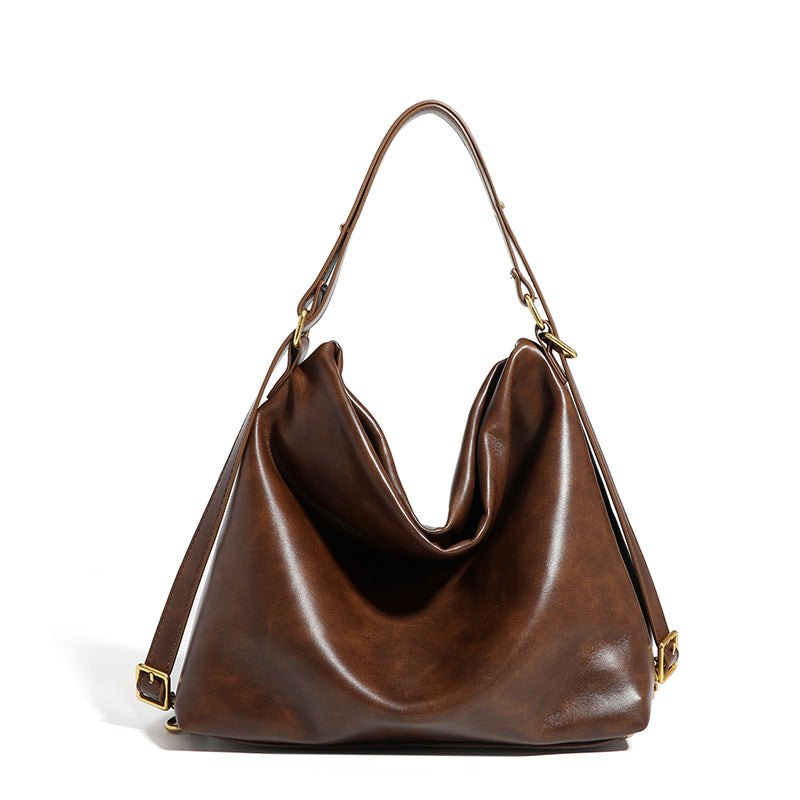 Damen Hobo-Tasche aus geschmeidigem Kunstleder mit elegantem Faltendesign Nord Taschen