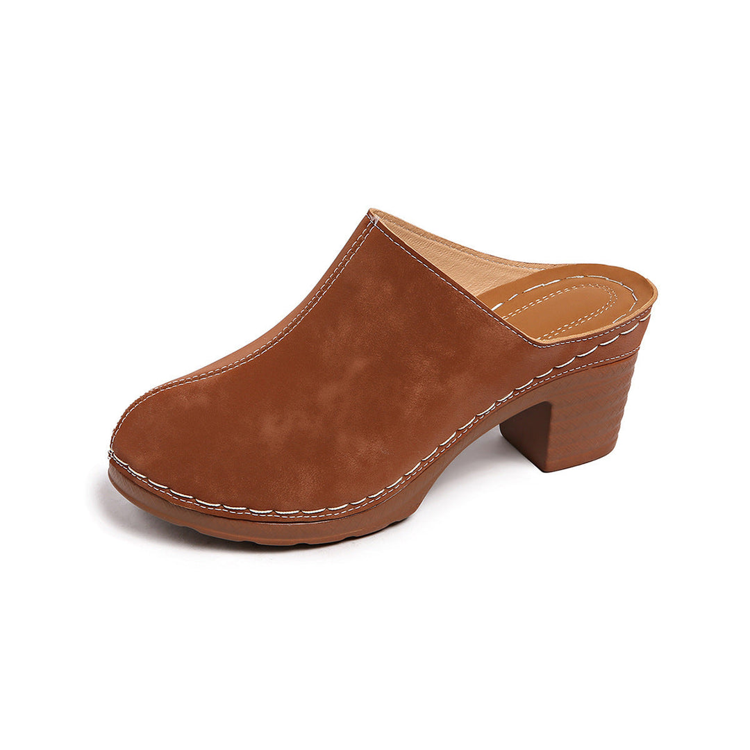 Damen Casual Clogs mit komfortablem Absatz und edlem Wildleder