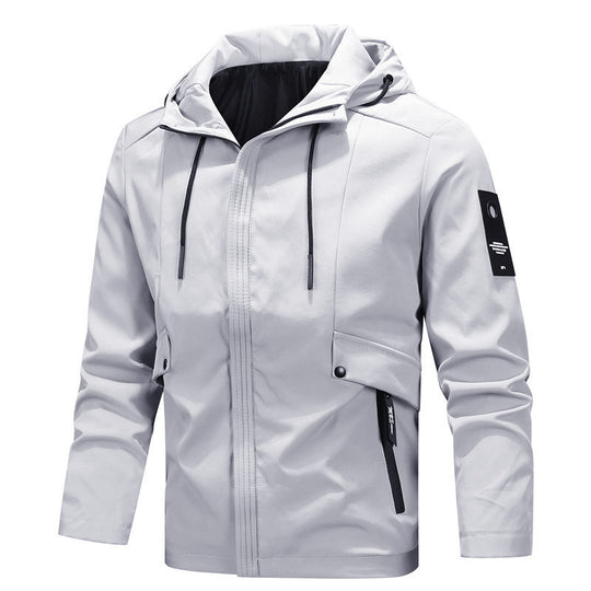 Herren Urbaner Softshell-Blouson mit Kapuzenkragen, winddichter Membran und Druckknopf-Taschenelementen Nord Taschen