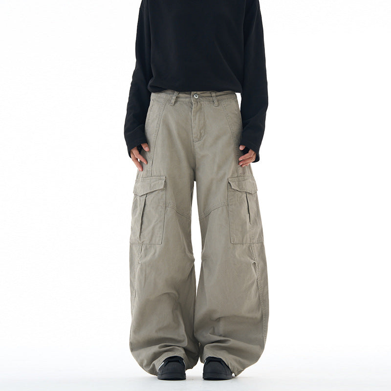 Unisex Ultraweite Cargohose mit tiefem Schritt und großen Klappentaschen Nord Taschen