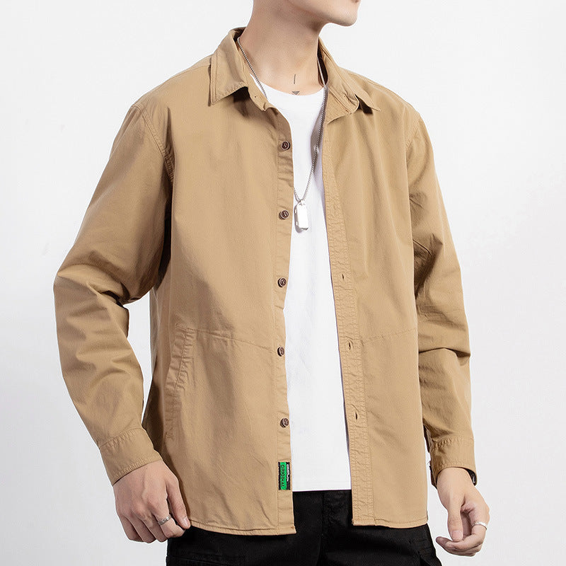 Herren leichtes Utility-Overshirt mit Knopfleiste und Hemdkragen Nord Taschen