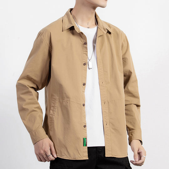 Herren leichtes Utility-Overshirt mit Knopfleiste und Hemdkragen Nord Taschen