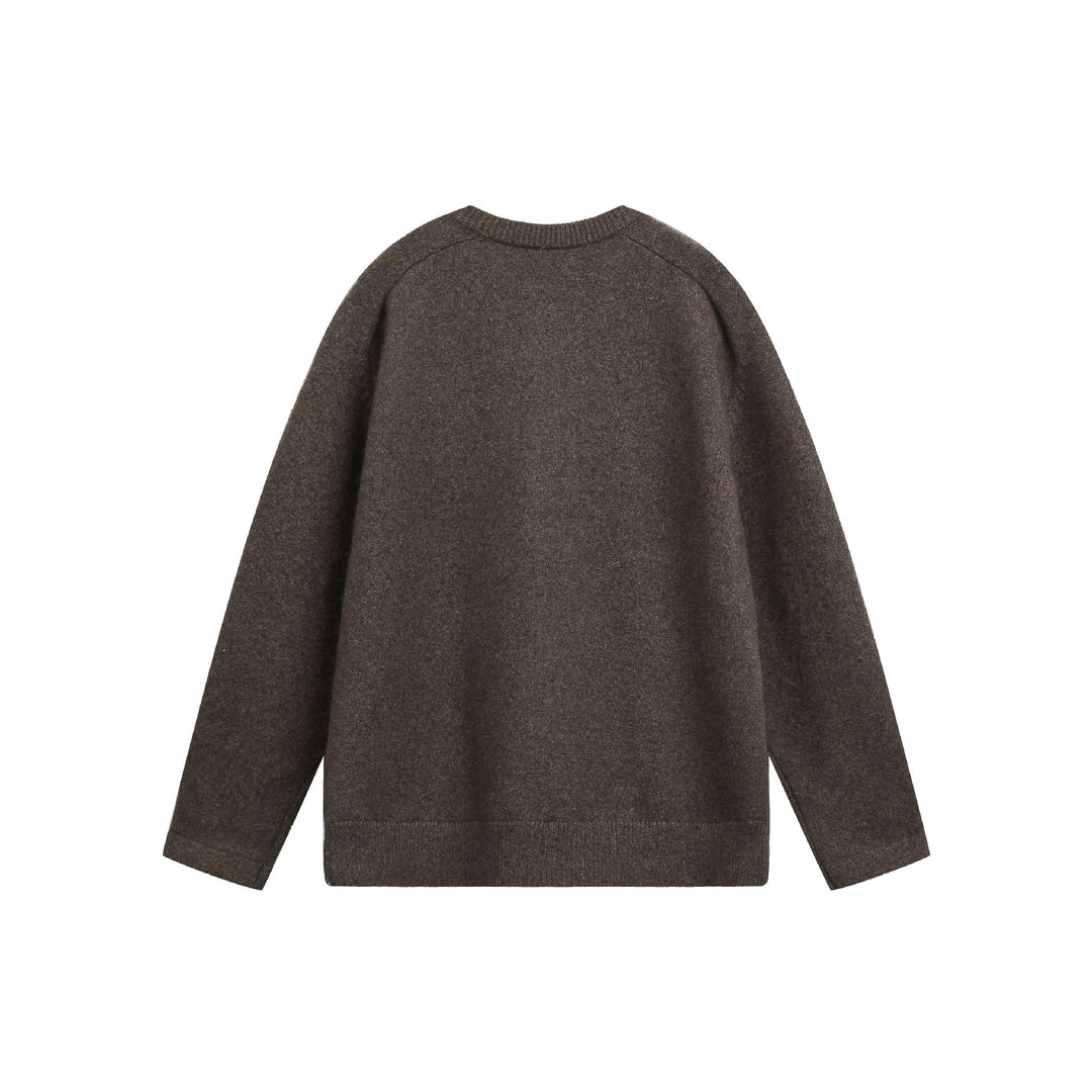 Damen Grobstrick-Henley-Pullover im Oversize-Schnitt mit Knopfleiste Nord Taschen