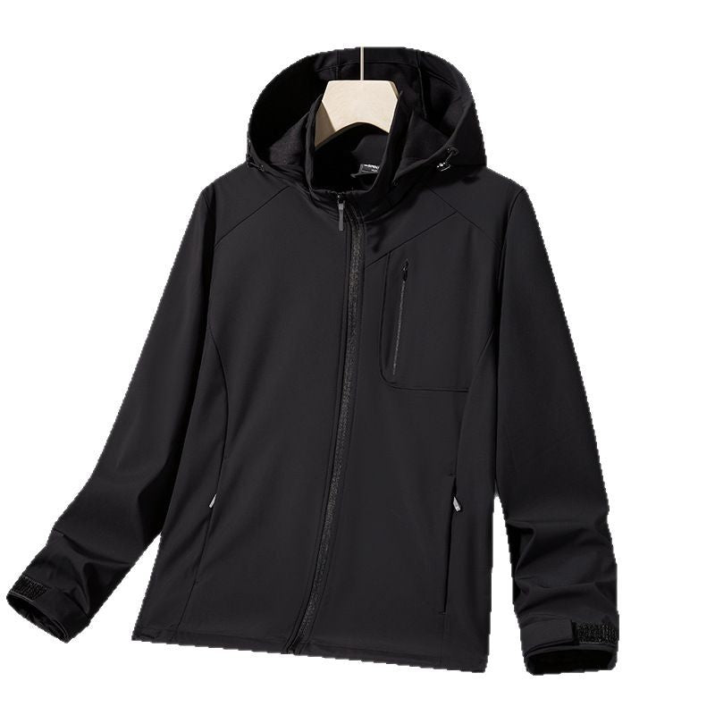 Damen Leichte Softshell-Kapuzenjacke mit wind- und wasserabweisender Membran und Brust-Reißverschlusstasche Nord Taschen