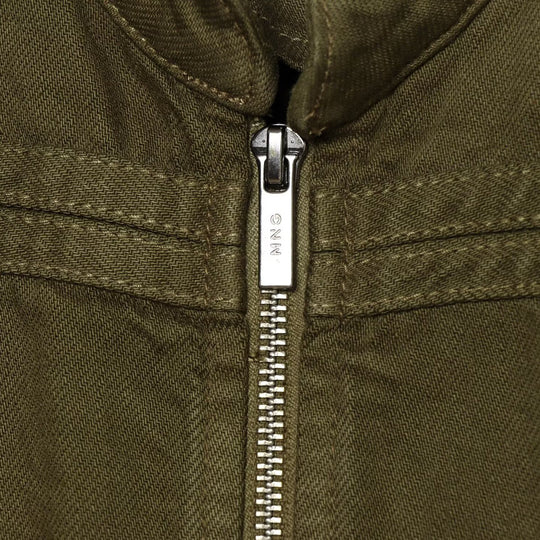 Damen Cropped Military‑Jacke mit Stehkragen, Zierknöpfen und Reißverschluss Nord Taschen