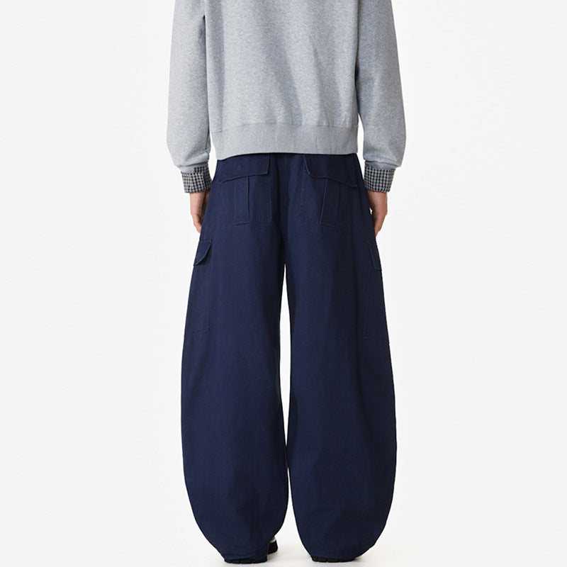 Herren Weite Workwear-Cargo-Palazzohose aus Baumwoll-Canvas mit verstärkten Kniepartien und geräumigen Klappentaschen Nord Taschen