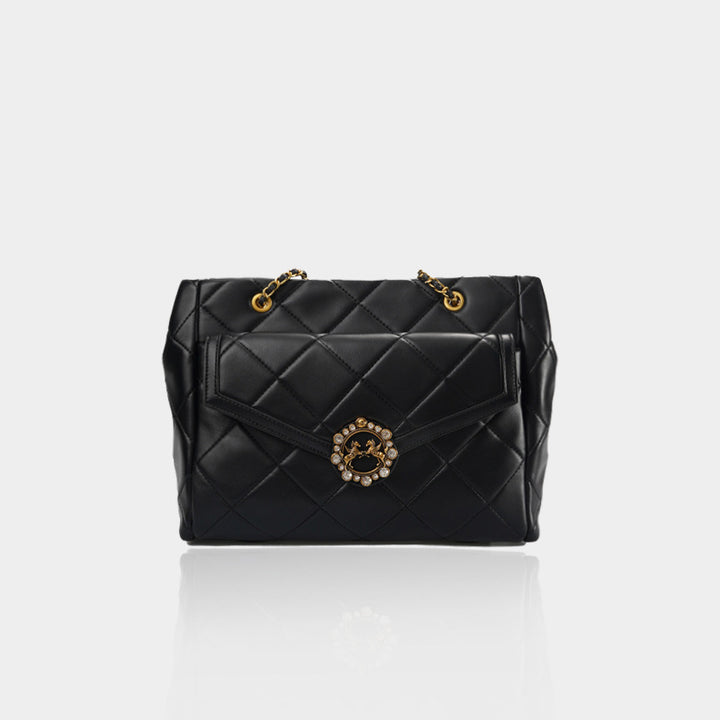 Damen elegante Stepp-Handtasche mit luxuriösem Verschluss Nord Taschen