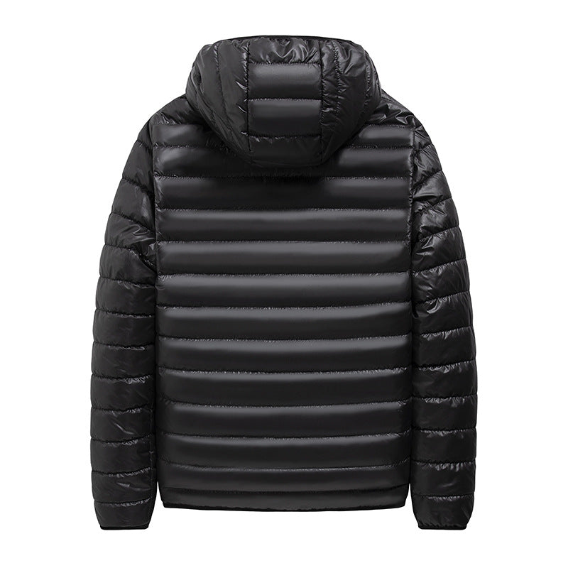 Herren Packbare Minimalistische Stepp-Kapuzenjacke mit wasserabweisender Außenlage & Thermofaser Nord Taschen