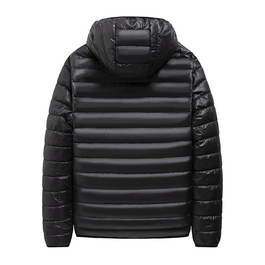 Herren Packbare Minimalistische Stepp-Kapuzenjacke mit wasserabweisender Außenlage & Thermofaser Nord Taschen