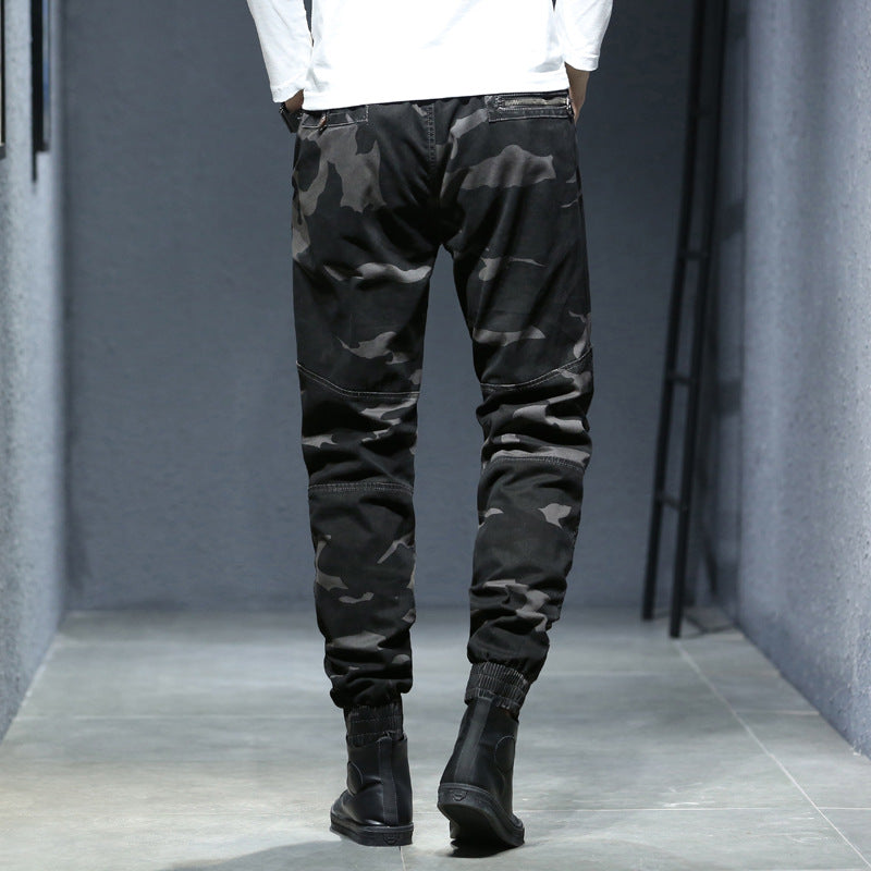 Herren Camouflage-Utility-Joggerhose mit verstärkten Kniepaneelen, verdeckten Reißverschlusstaschen und elastischem Knöchelabschluss Nord Taschen
