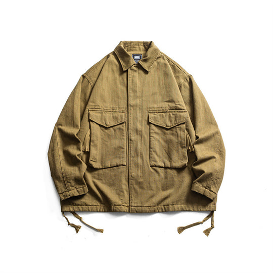 Herren Boxy-Utility-Blousonjacke aus Canvas mit aufgesetzten Pattentaschen und Kordelzugsaum Nord Taschen