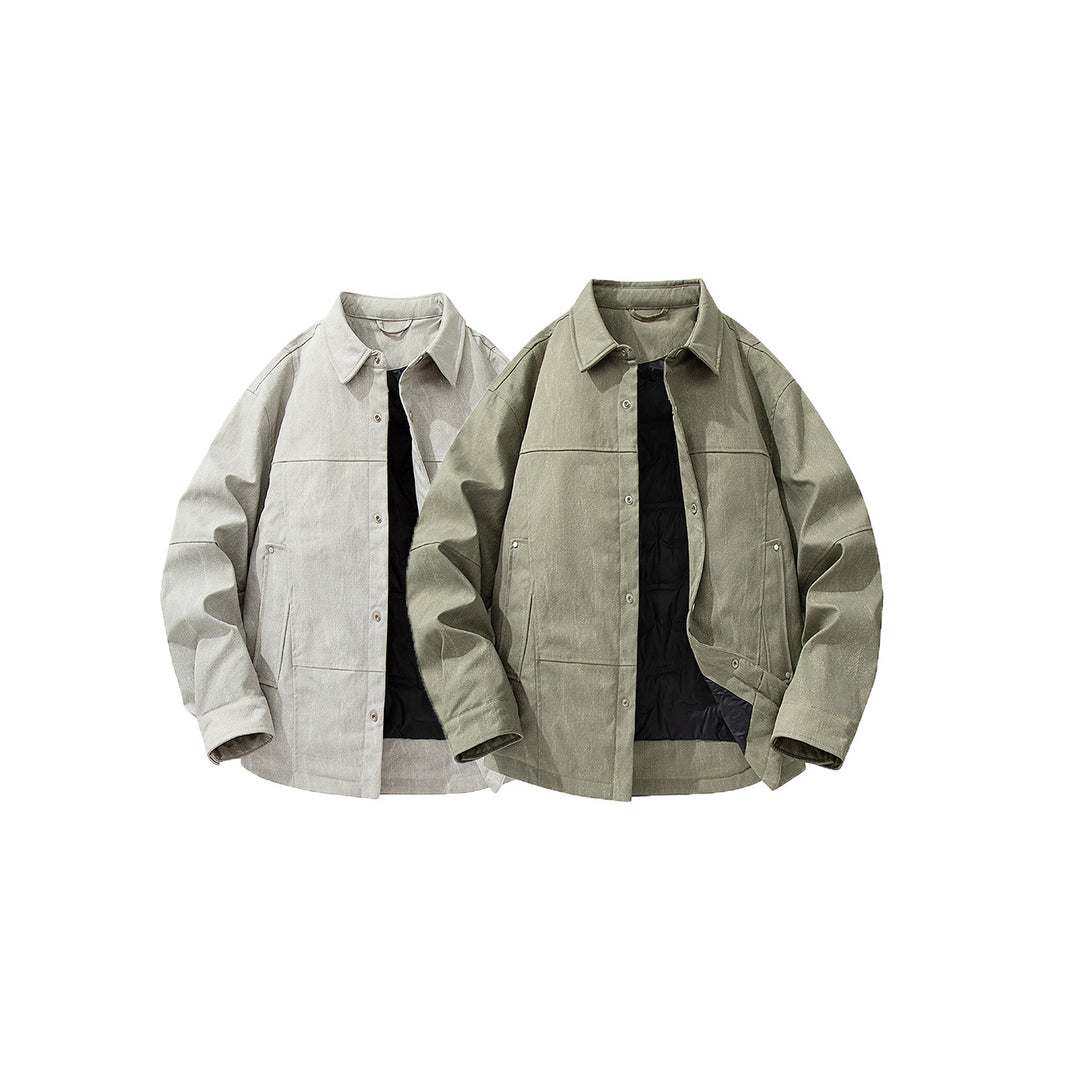 Herren gesteppte, gefütterte Canvas-Utility-Jacke mit Druckknöpfen Nord Taschen