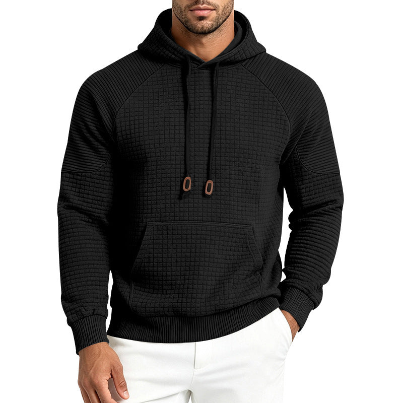 Herren Thermo-Waffel-Hoodie mit Raglanärmeln und Kängurutasche Nord Taschen