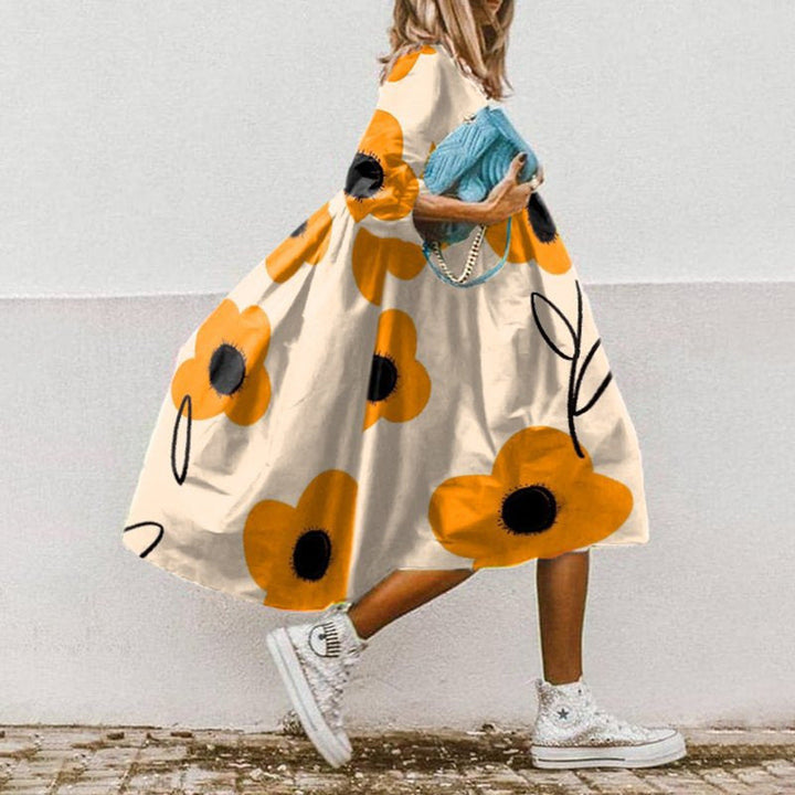 Damen Freizeitkleid mit farbenfrohem Blumendesign
