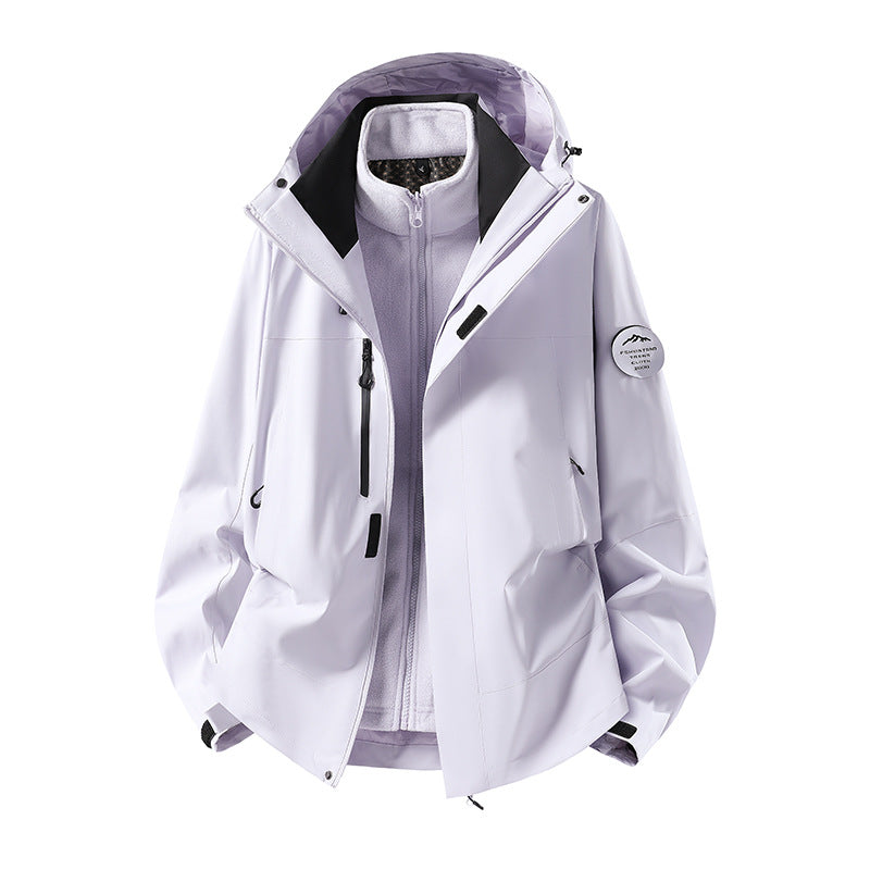 Herren zweilagige Softshell-Outdoorjacke mit herausnehmbarem Fleecefutter und verstellbarer Kapuze Nord Taschen