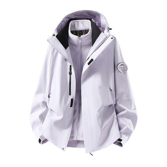 Herren zweilagige Softshell-Outdoorjacke mit herausnehmbarem Fleecefutter und verstellbarer Kapuze Nord Taschen
