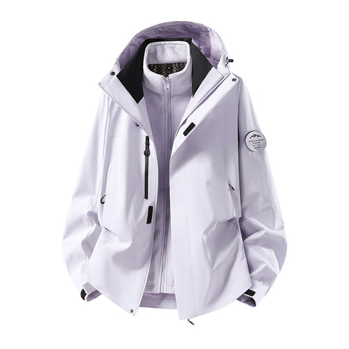 Herren zweilagige Softshell-Outdoorjacke mit herausnehmbarem Fleecefutter und verstellbarer Kapuze Nord Taschen
