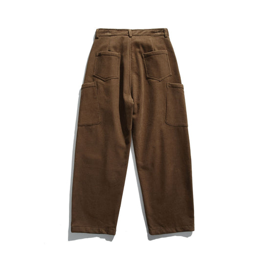 Herren Cord‑Cargo‑Hose mit hoher Taille, weitem Bein und aufgesetzten Pattentaschen Nord Taschen