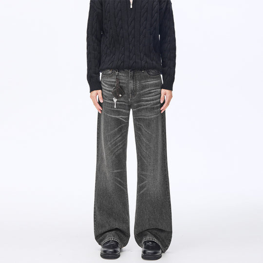 Herren Extraweite Vintage-Denim Baggy-Jeans mit tiefem Schritt und verlängertem Saum Nord Taschen