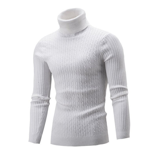 Herren Taillierter Thermo-Rollkragenpullover mit Zopf- und Rippstrickstruktur Nord Taschen