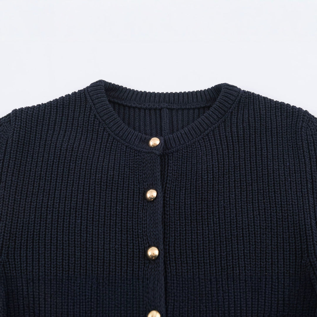 Damen Feinstrick-Cardigan mit taillierter Peplum‑Silhouette Nord Taschen