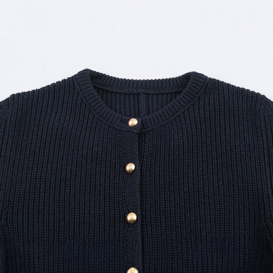 Damen Feinstrick-Cardigan mit taillierter Peplum‑Silhouette Nord Taschen