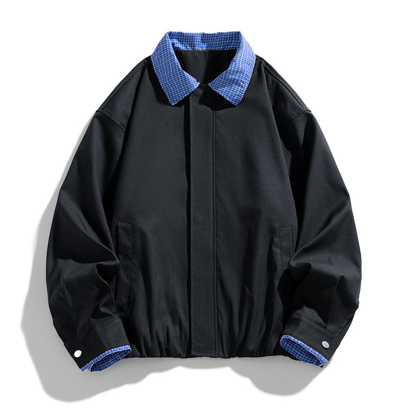 Damen Modische Blousonjacke mit Karo-Kragen Nord Taschen