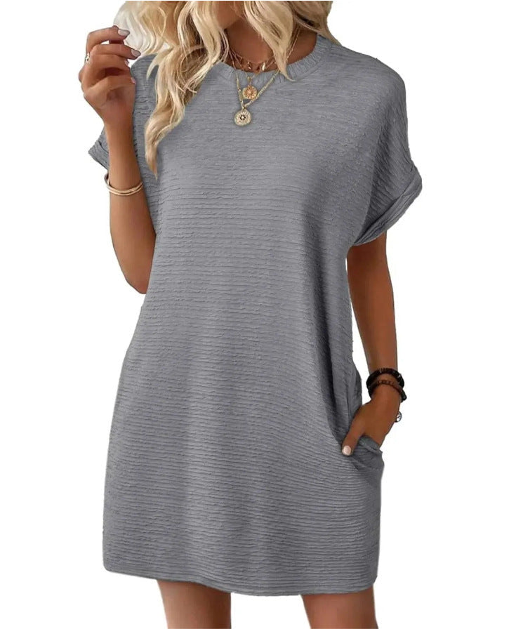 Damen Casual-Kleid mit lässigem Schnitt und praktischen Taschen