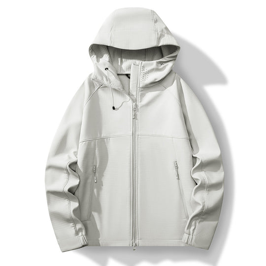 Herren Atmungsaktive Softshell-Hybridjacke mit Kapuze, Fleece-Innenfutter und Zwei-Wege-Reißverschluss Nord Taschen