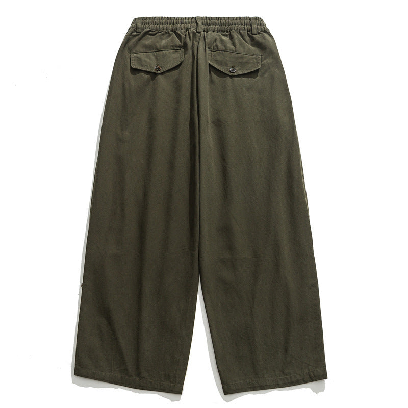 Damen Culotte-Hose im Paperbag-Stil mit elastischem Bund, Teilungsnähten und weitem Bein Nord Taschen
