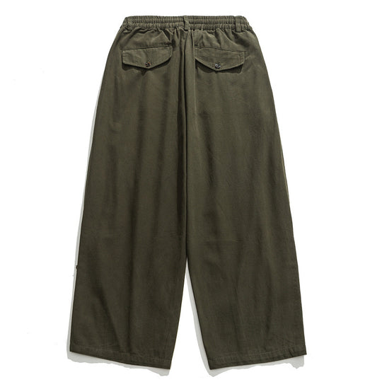 Damen Culotte-Hose im Paperbag-Stil mit elastischem Bund, Teilungsnähten und weitem Bein Nord Taschen