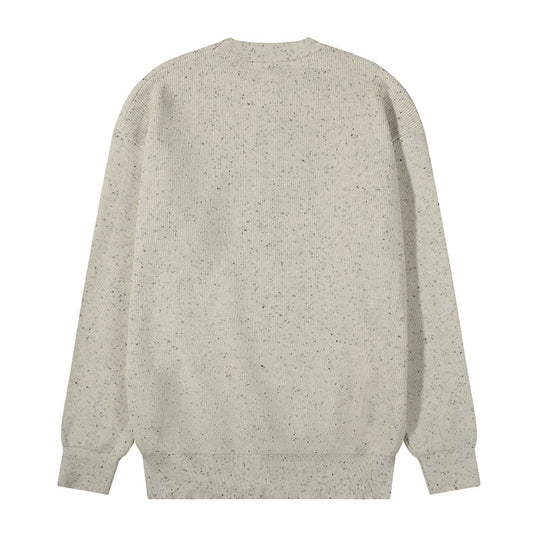 Unisex Großer Rundhals‑Strickpullover aus Mélange‑Garn mit abgesenkter Schulter Nord Taschen
