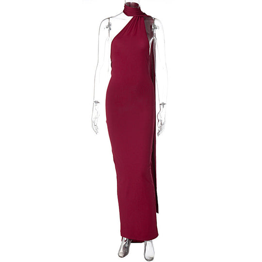 Damen Elegantes One-Shoulder Abendkleid Nord Taschen