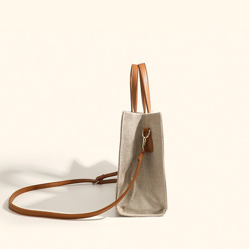 Damen Tragetasche mit geometrischem Faltendesign und robusten Kunstledergriffen Nord Taschen