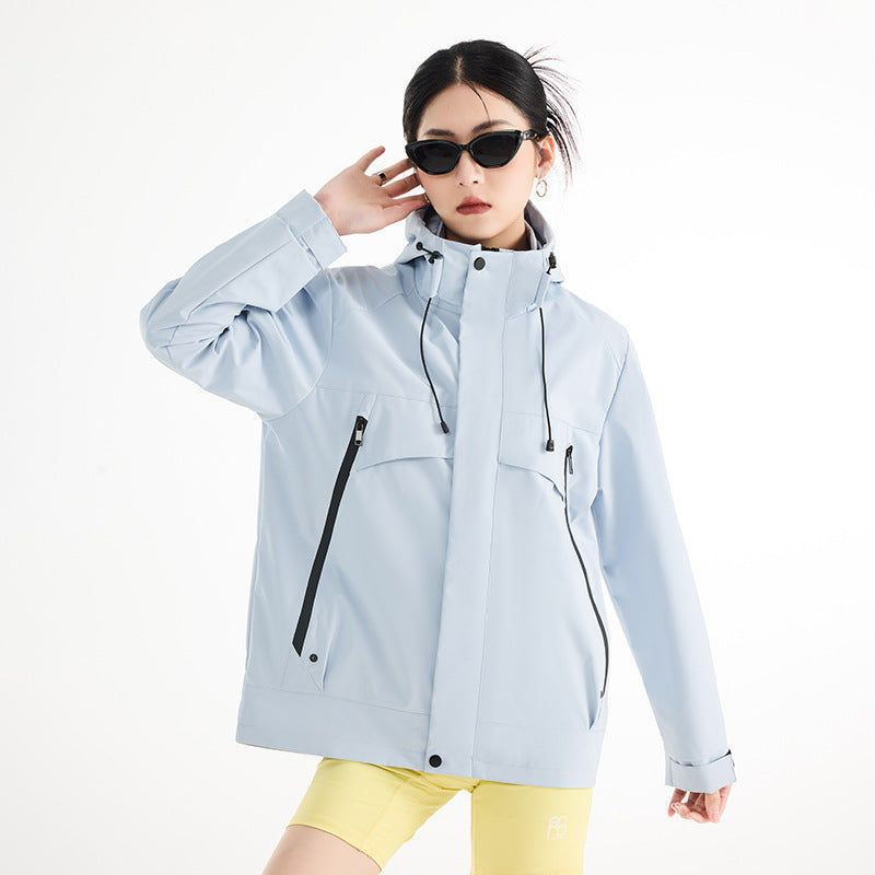 Damen technische wasserdichte Oversize-Parka mit Kapuze und verdeckten Reißverschlusstaschen Nord Taschen