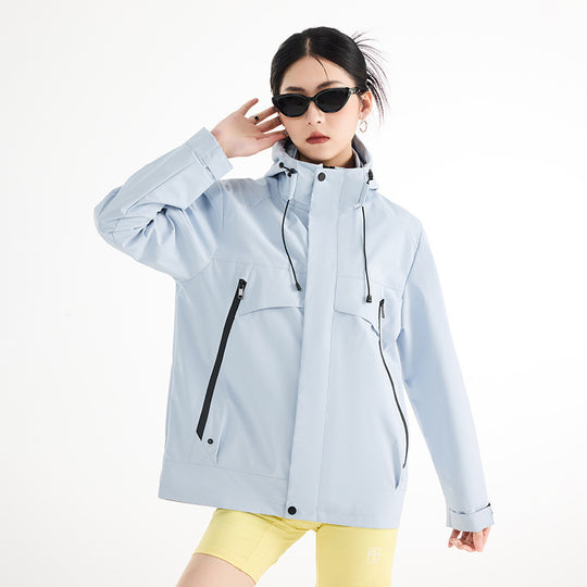 Damen technische wasserdichte Oversize-Parka mit Kapuze und verdeckten Reißverschlusstaschen Nord Taschen