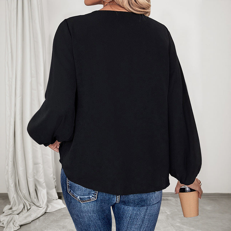 Damen Elegante Bluse mit Leo-Details Nord Taschen