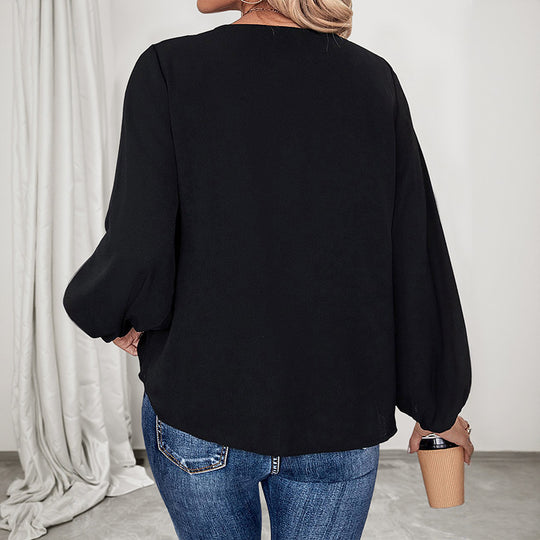 Damen Elegante Bluse mit Leo-Details Nord Taschen