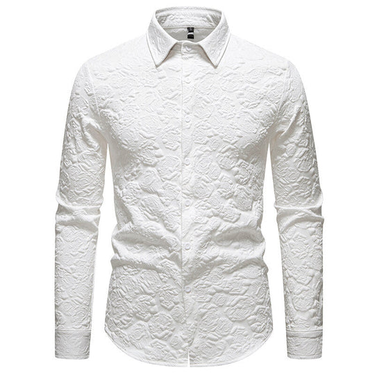 Herren Langarmhemd mit strukturiertem Design