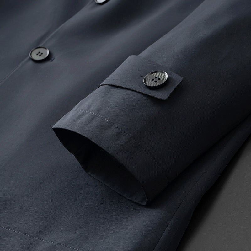 Herren Kürzerer Business-Übermantel mit wasserabweisender Oberfläche und karierter Innenfütterung Nord Taschen