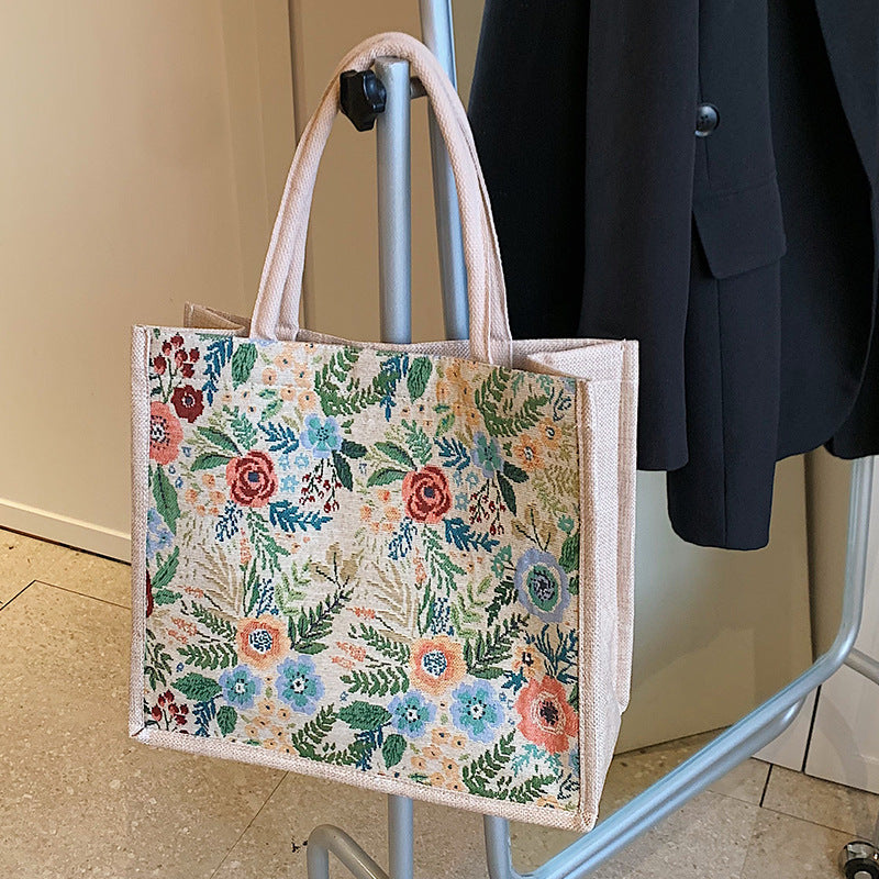 Damen Tragetasche mit floralem Stickdesign Nord Taschen