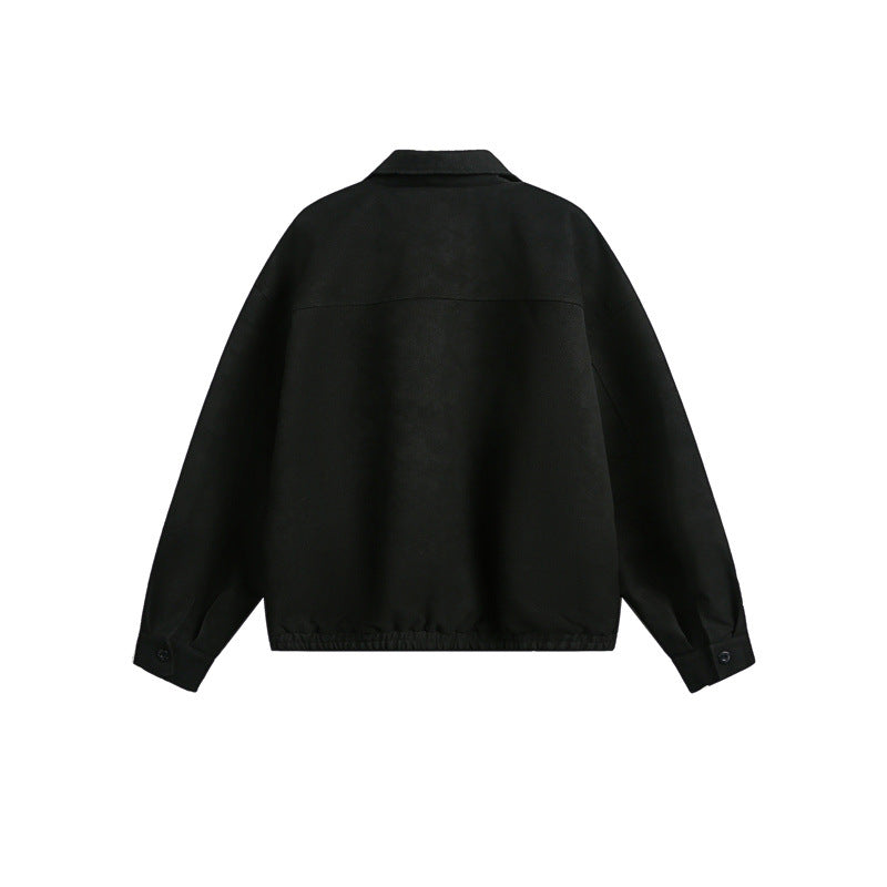 Unisex Boxy-Blousonjacke mit durchgehendem Metallreißverschluss und Hemdkragen Nord Taschen