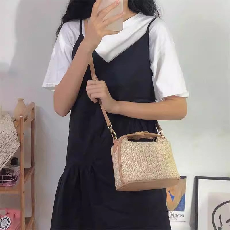 Damen Henkeltasche mit geflochtenem Design und verstellbarem Schulterriemen Nord Taschen