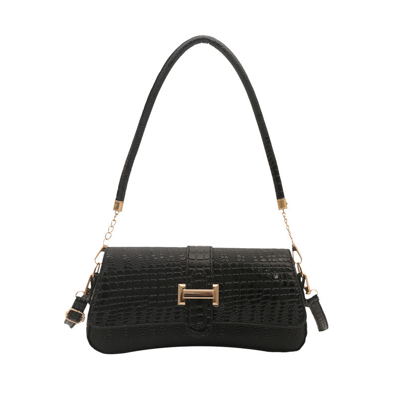 Damen elegante Umhängetasche mit Kroko-Prägung und praktischem Schulterriemen Nord Taschen