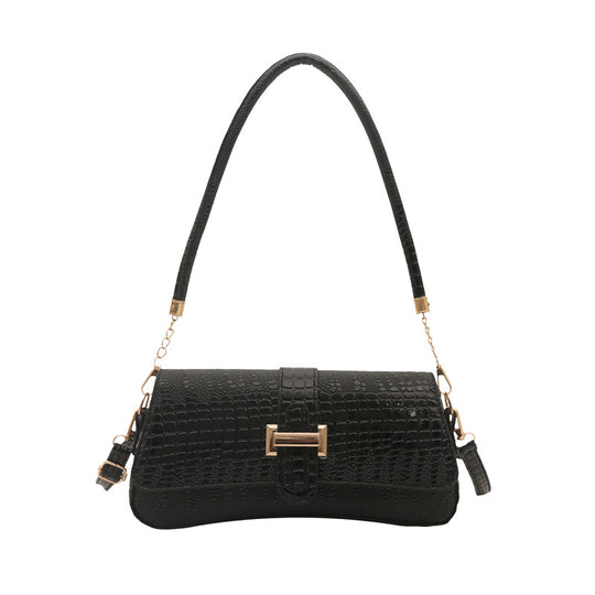 Damen elegante Umhängetasche mit Kroko-Prägung und praktischem Schulterriemen Nord Taschen