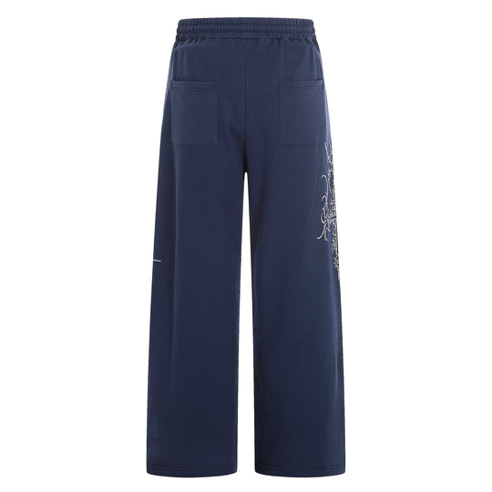 Damen Weite Sweatpants mit Tunnelzug, Ziernieten und grafischem Print Nord Taschen