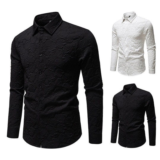 Herren Langarmhemd mit strukturiertem Design